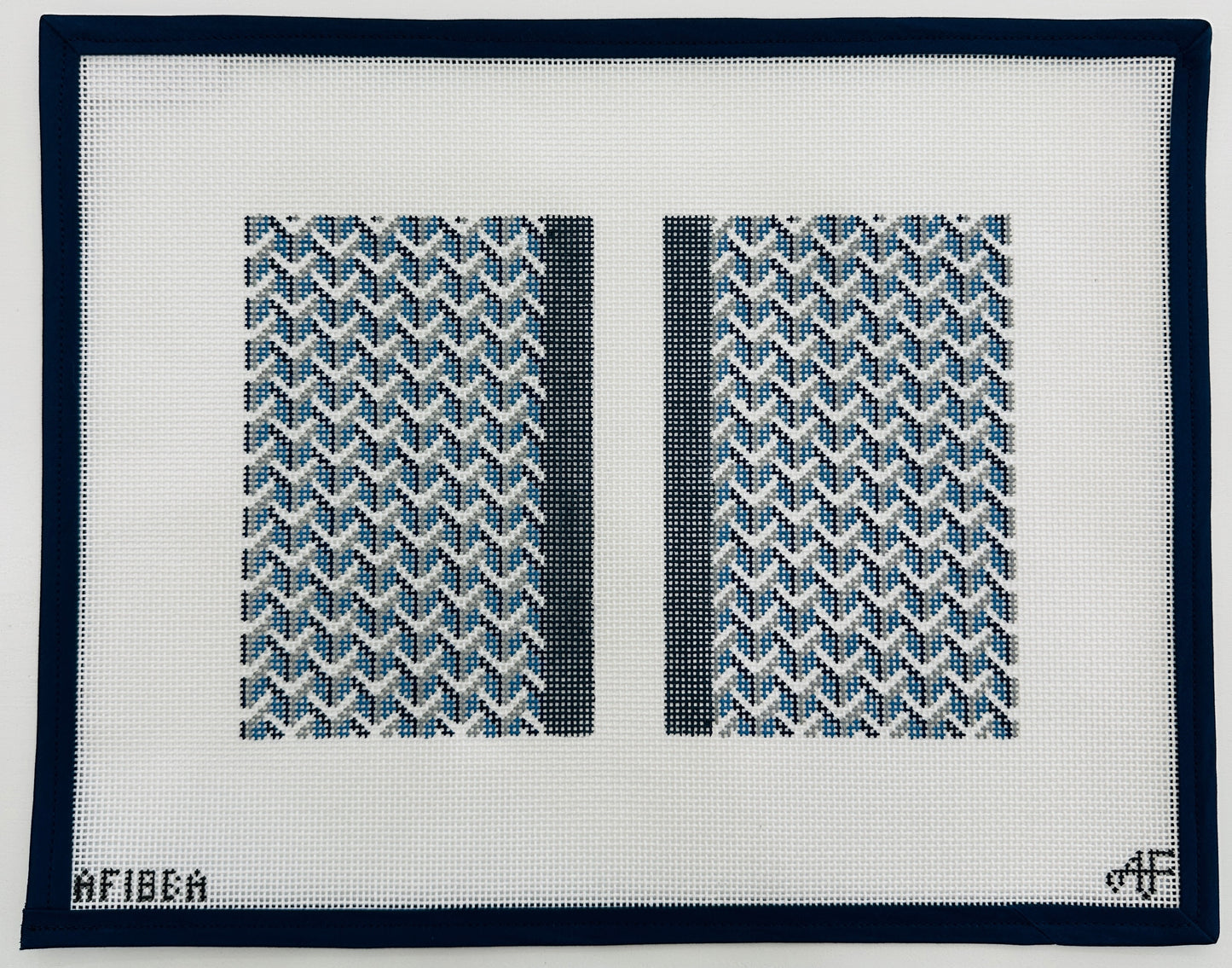 Blue Y Pattern with Stripe
