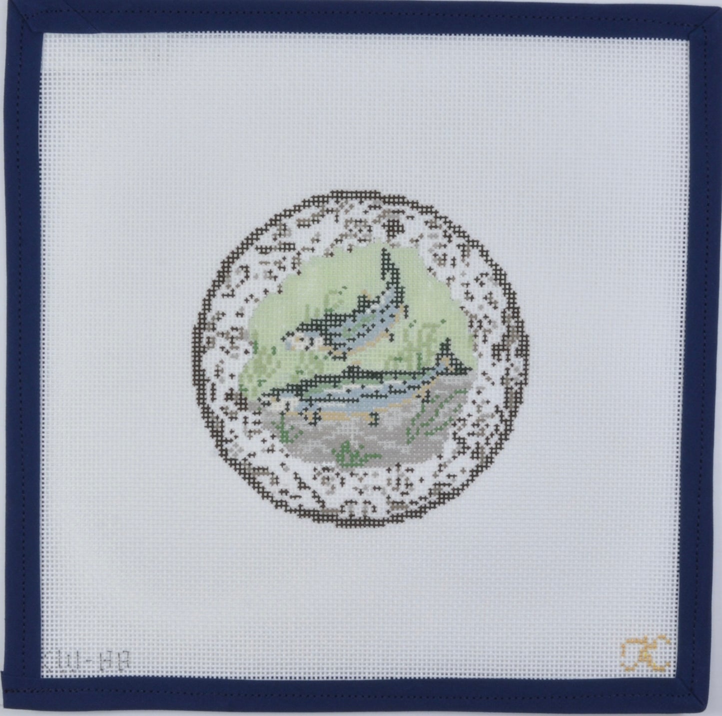 Transferware Salmon Plate