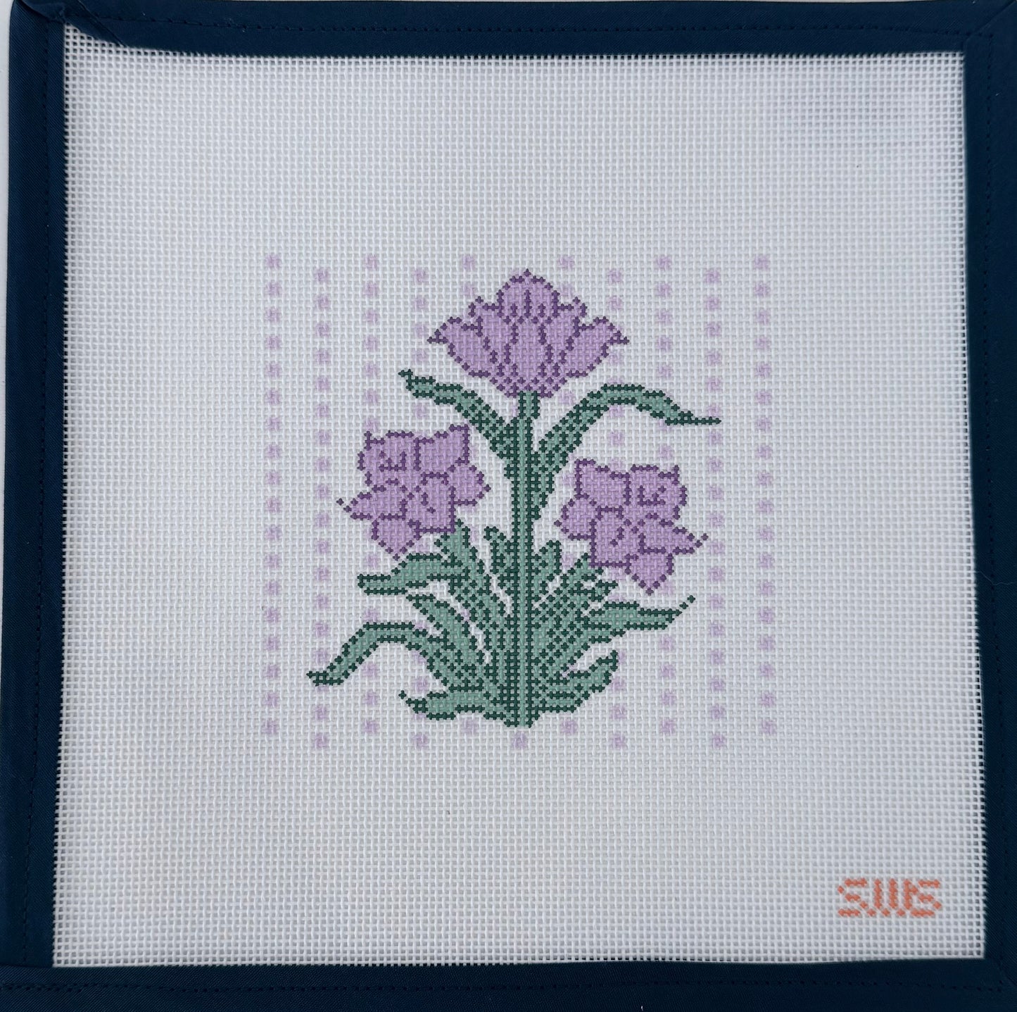 Purple Block Print Flower