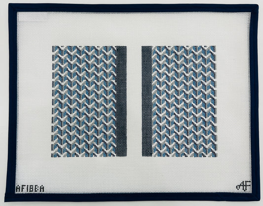 Blue Y Pattern with Stripe