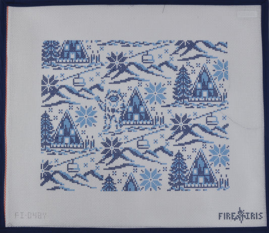 Yeti Toile Winter Ski Scene