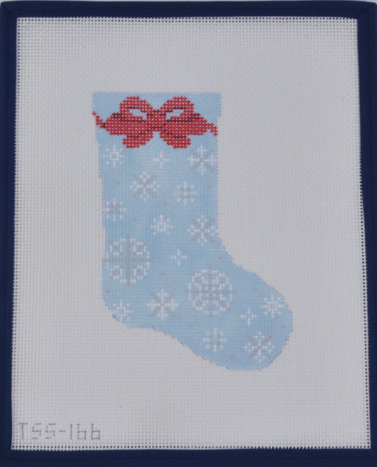 Blue Snowy Mini Stocking