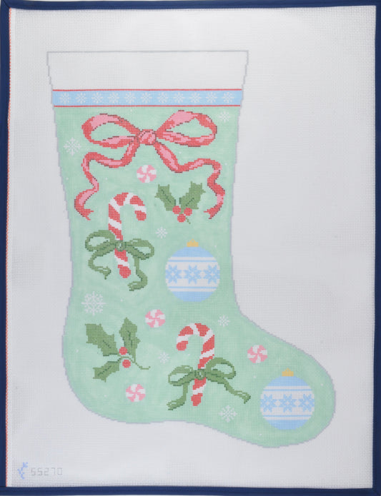 Bow and Candy Cane Stocking