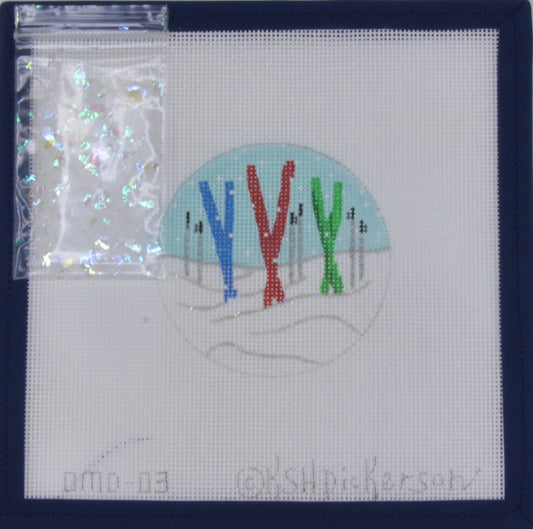 Ski Snowglobe Ornament