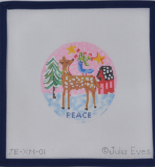 Reindeer and Blue Bird Ornament
