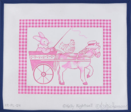 Bunny and Horse Pink Pillow