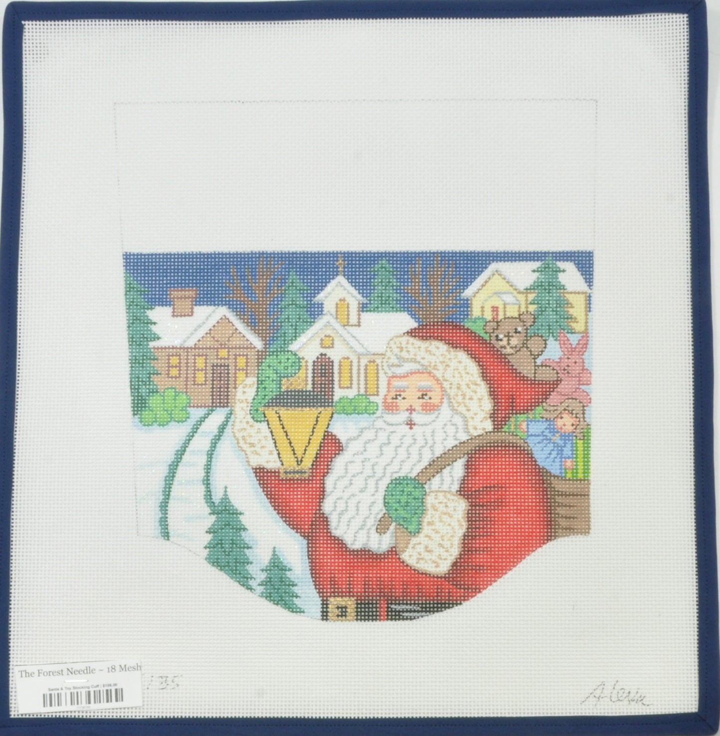 Santa & Girl Toy Stocking Cuff