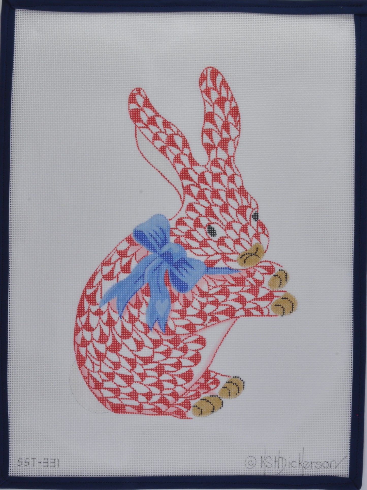 Herend Red Bunny with Blue Bow