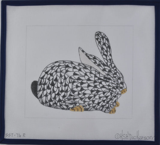 Herend Black Bunny Left