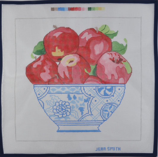 Red Apples in a Blue Bowl