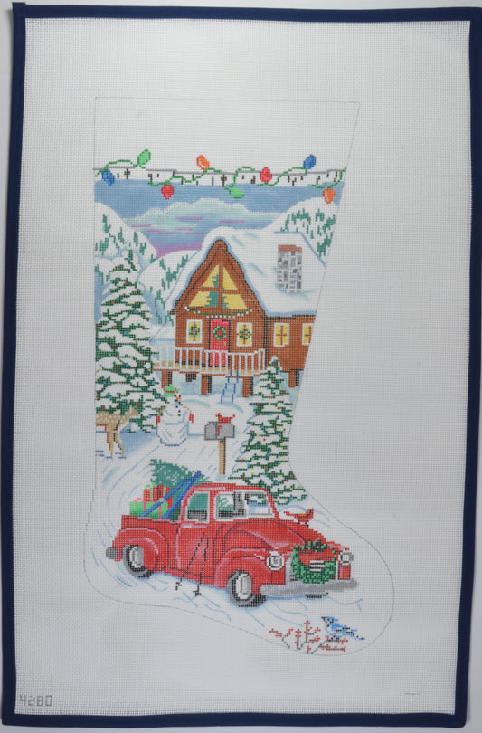 Red Truck and Cabin Stocking