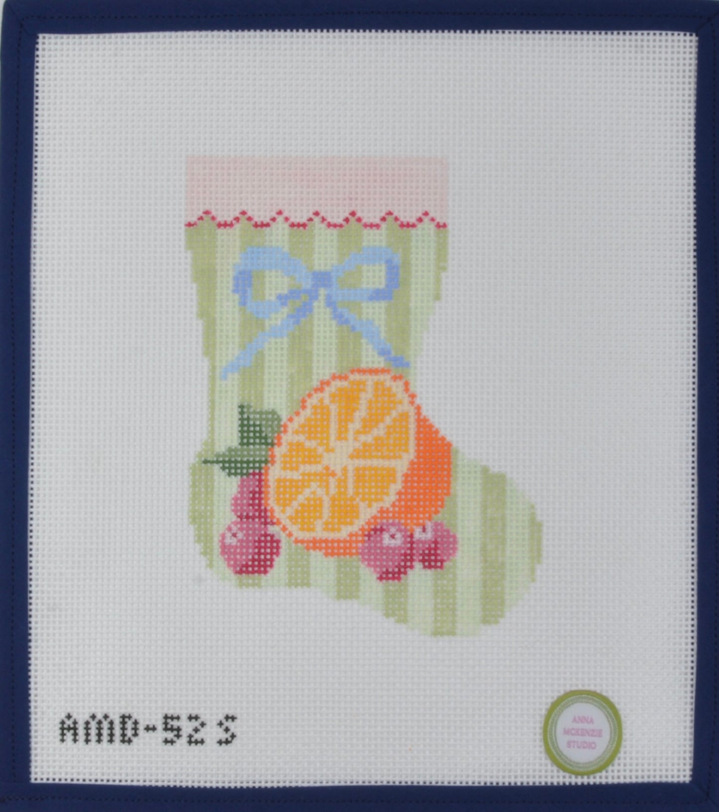 Orange & Cranberry Bow Mini Stocking