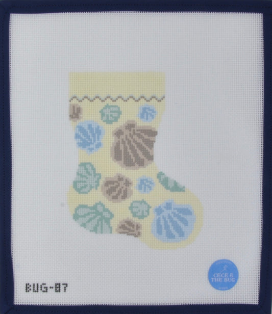 Neutral Seashell Mini Stocking