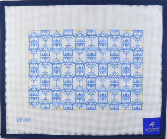 French Blue Pagoda Purse