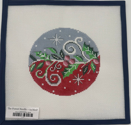 Holly & Swirls Ornament