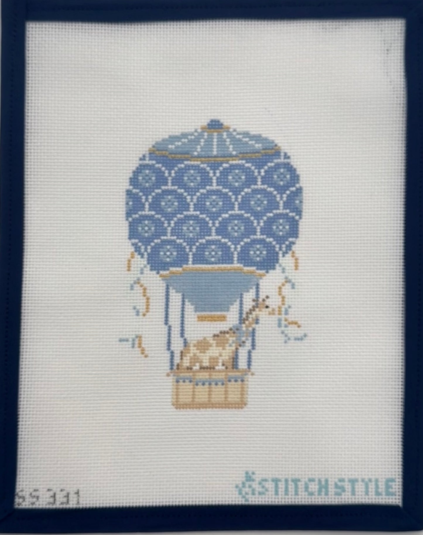 Blue  Hot Air Balloon with Giraffe