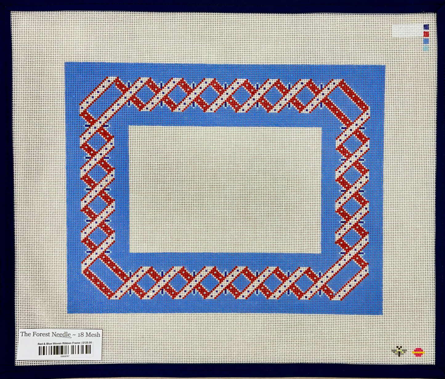 Red & Blue Woven Ribbon Frame