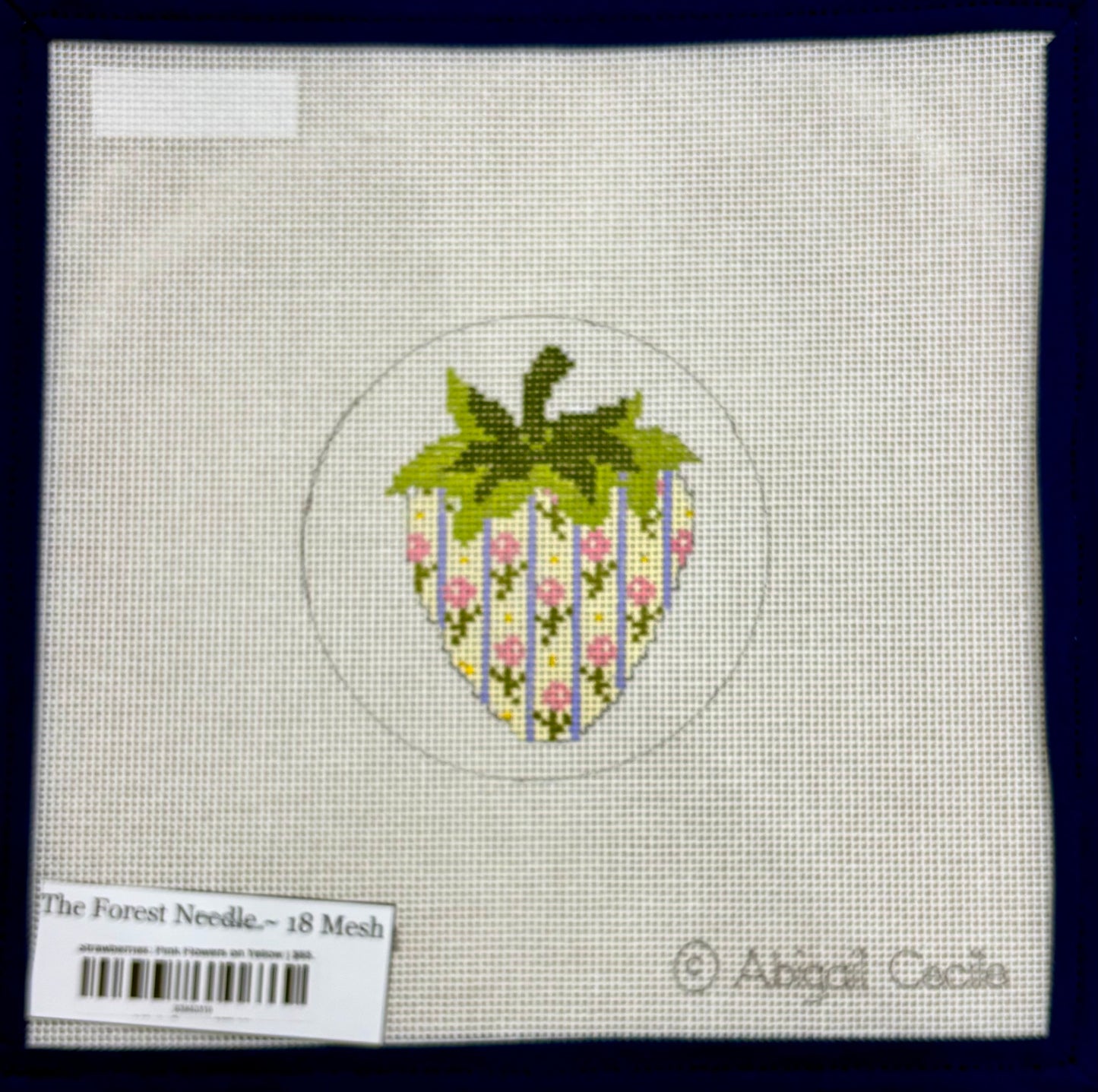 Strawberries: Pink Flowers on Yellow