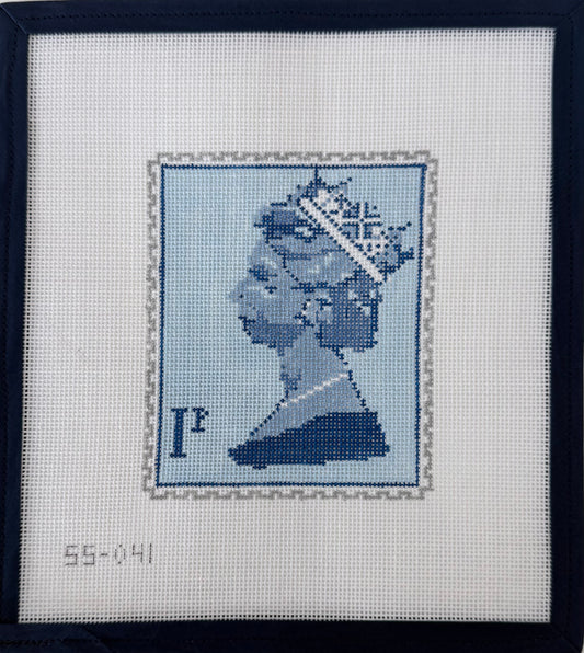 Blue Queen Elizabeth Stamp