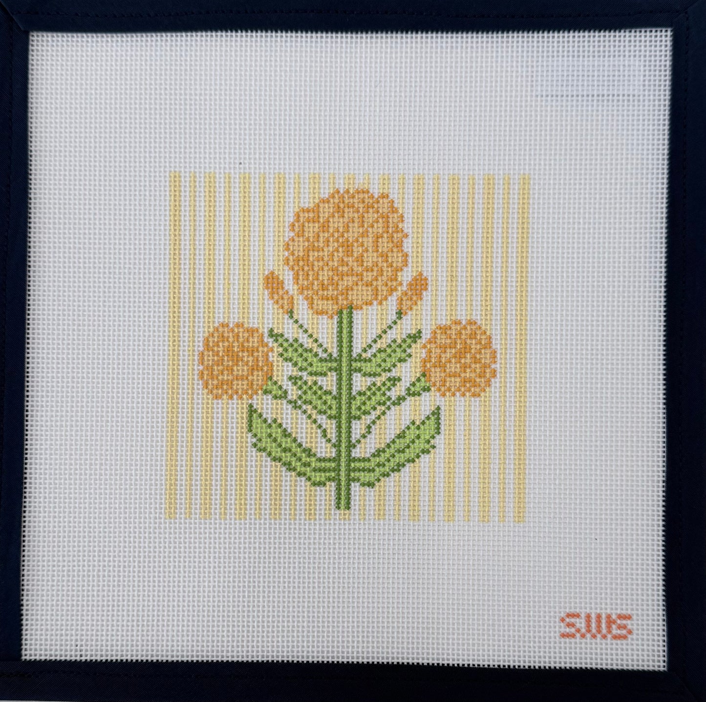 Yellow Block Print Flower