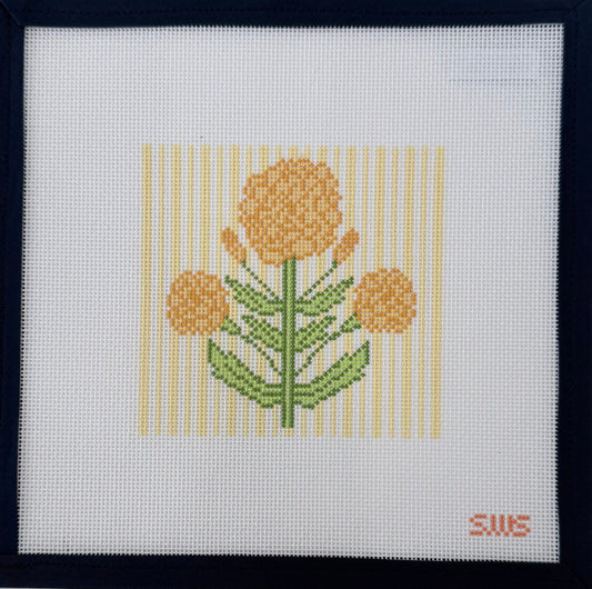 Yellow Block Print Flower