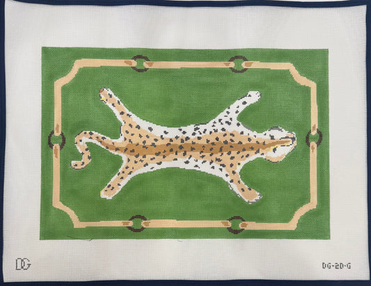 Leopard Pillow on Green